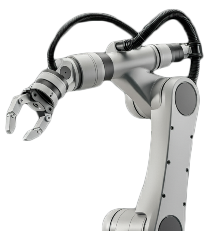Robotic arm with clear background